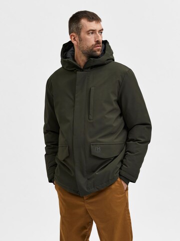 Veste d’hiver 'Piet' SELECTED HOMME en vert : devant