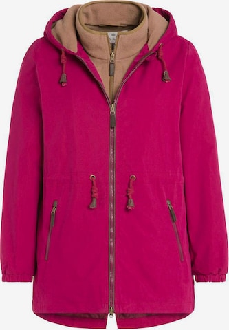 Ulla Popken Between-Seasons Parka in Pink: front