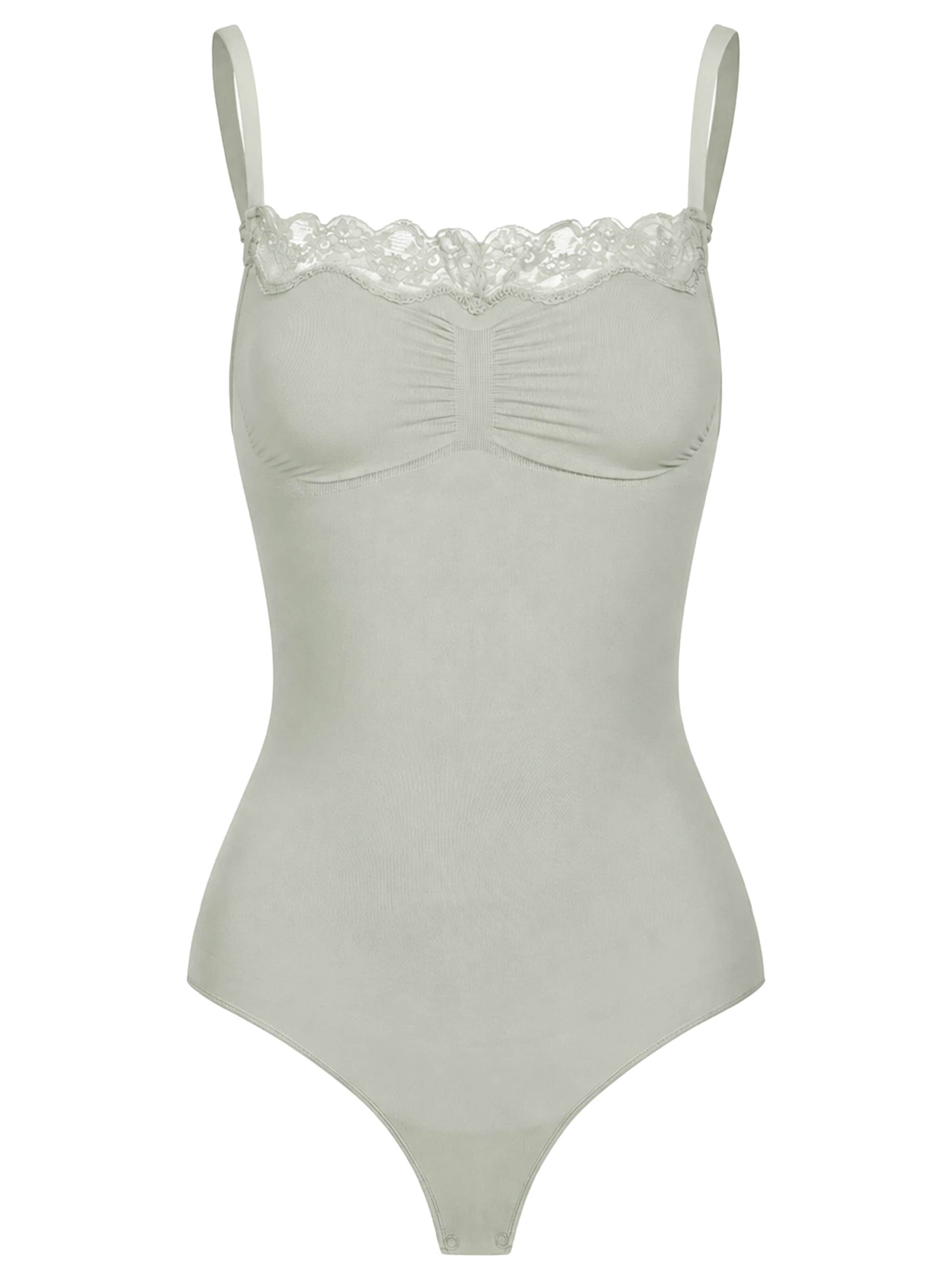 cfab Shapingbody 'Bodysuit Sculpting Shapewear mit Lace'‌‌ in Grün: Vorderseite