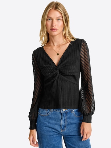 Cupshe - Blusa 'Long Sleeve' em preto: frente