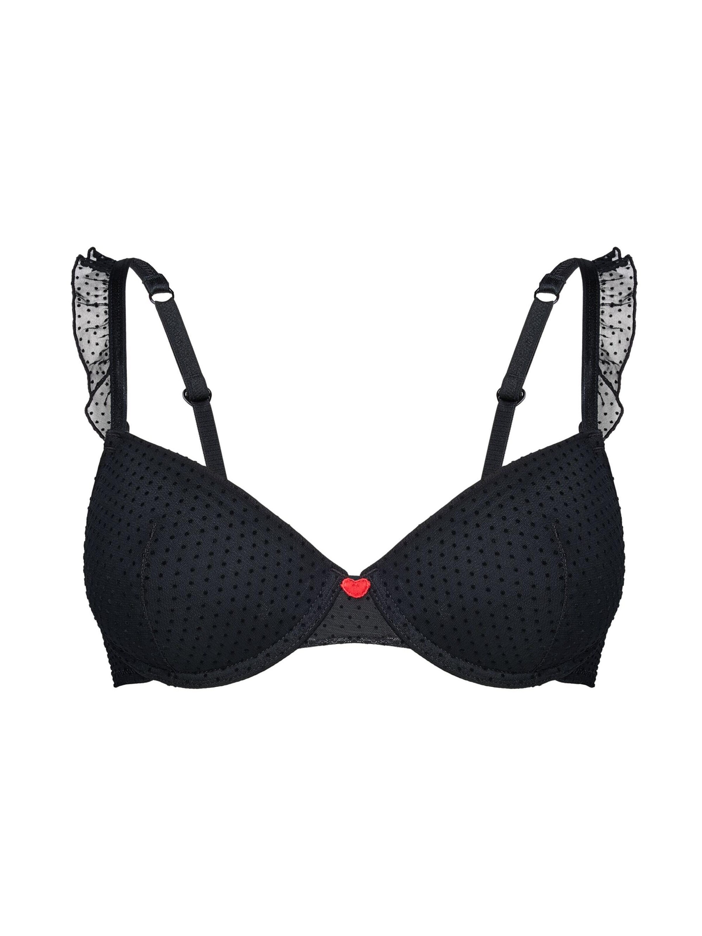 ESOTIQ Push-up Bra 'Affection' in Black: front