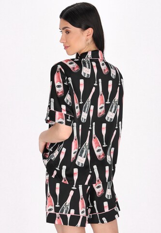 faina Korte pyjama in Zwart