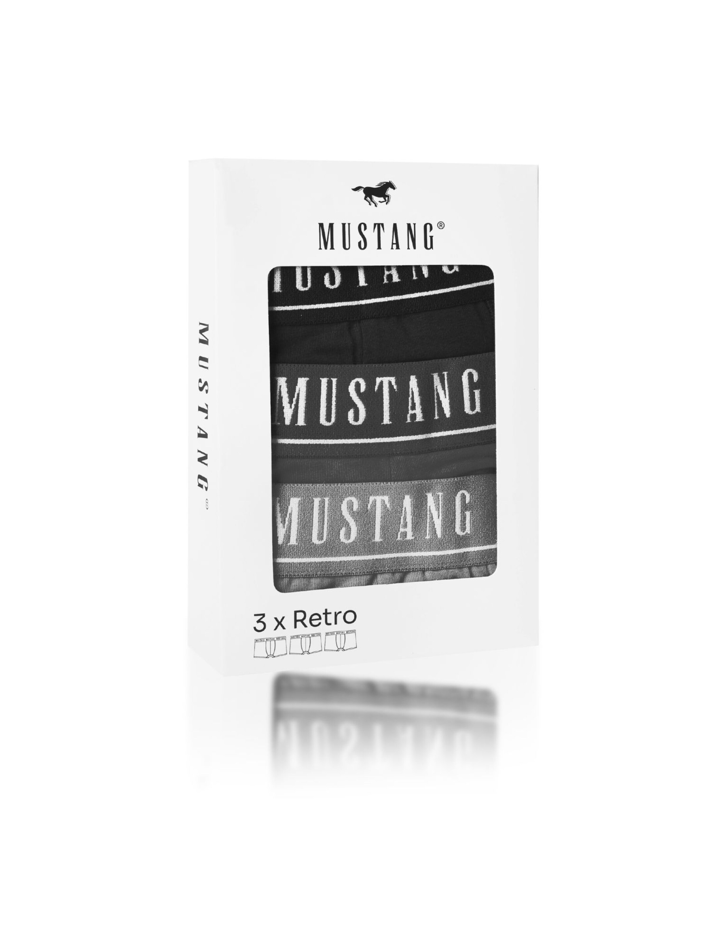 Boxers 'Mustang 3er Pack - Herren Boxershorts aus Baumwolle, Unterhosen für Männer' MUSTANG en noir
