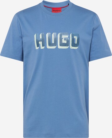 HUGO Koszulka 'Daqerio' w kolorze niebieski: przód