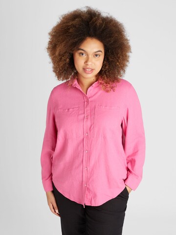 ONLY Carmakoma Bluse 'CARO' i pink: forside