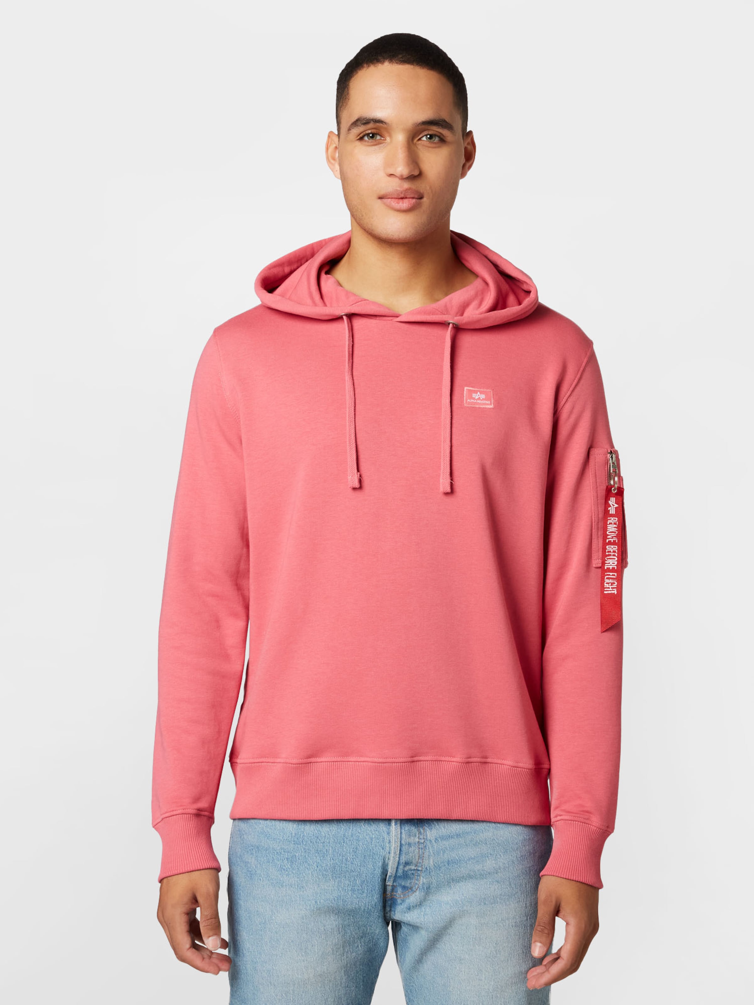ALPHA INDUSTRIES Sweatshirt X Fit in Coral ABOUT YOU