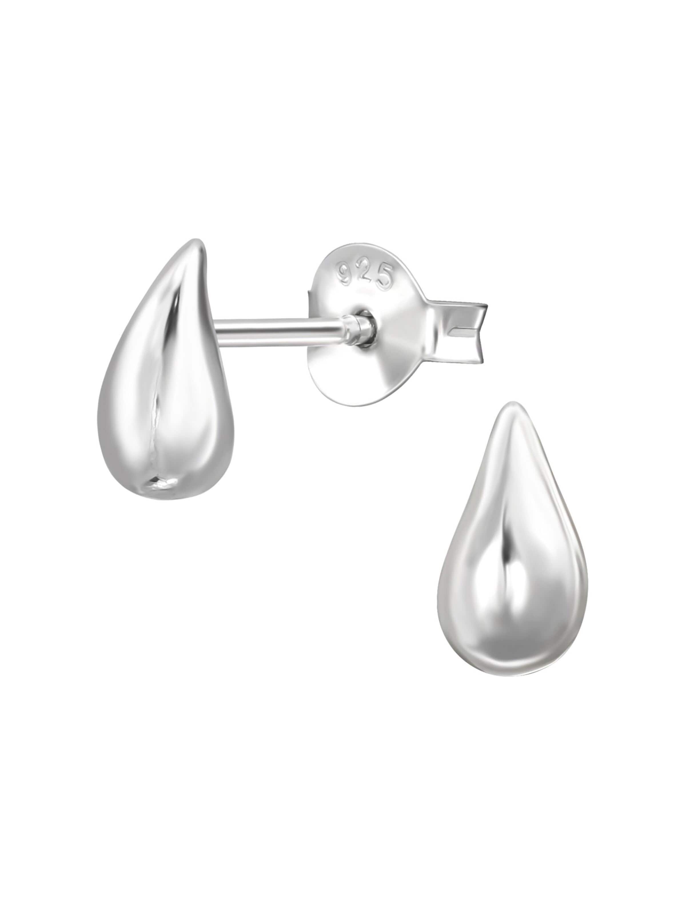 Boucles d'oreilles 'Ohrstecker Tropfenform aus Sterling Silber' Maxte en argent : devant