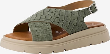 Sandales Tamaris en vert : devant