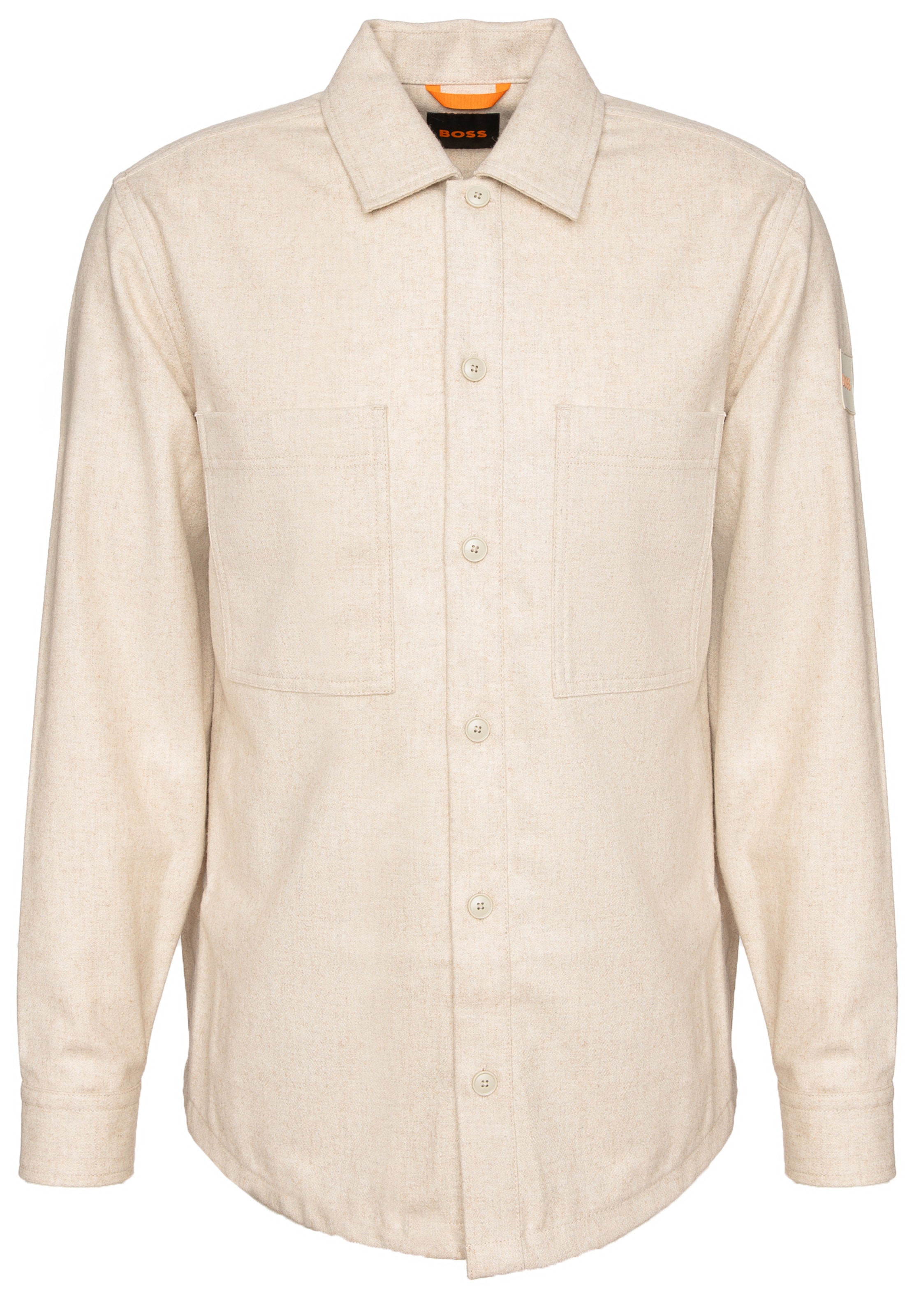 Coupe regular Chemise 'Locky' BOSS en beige : devant