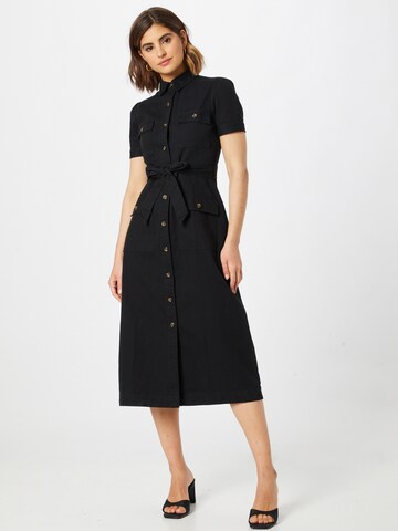 Oasis Shirt Dress in Black: front