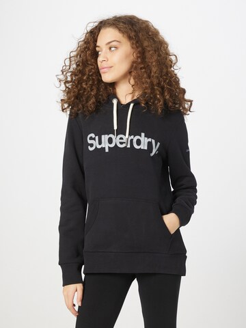 Sweat-shirt Superdry en noir : devant