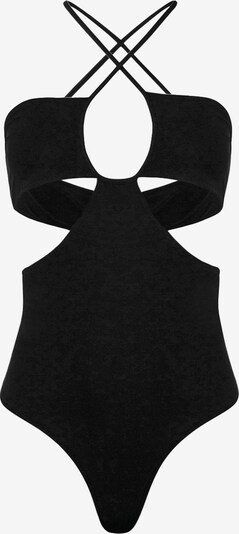 OW Collection Shirtbody 'GABI' en noir, Vue avec produit