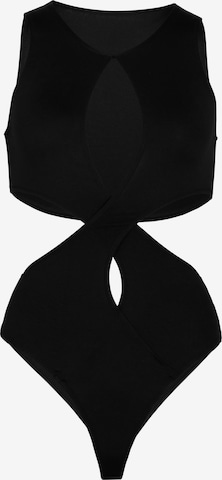 OW Collection Shirt Bodysuit 'BLAIR' in Black: front