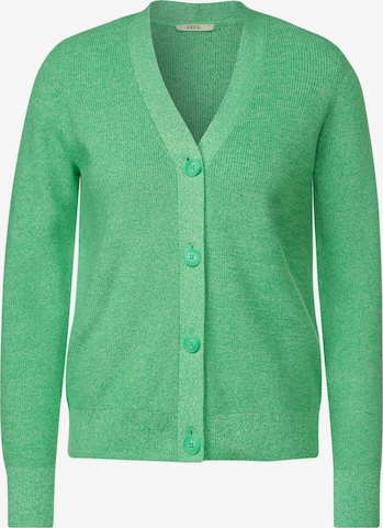 CECIL Knit Cardigan 'Mouliné' in Green: front