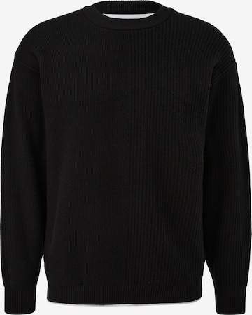 Pull-over QS en noir : devant