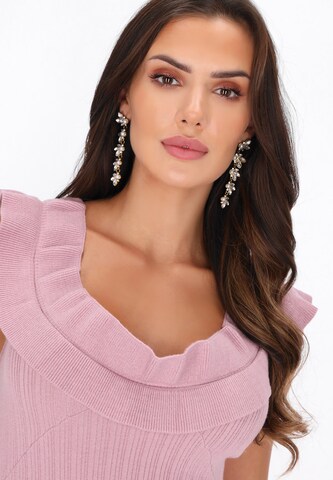 faina Gebreide jurk in Roze