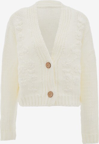 MYMO Knit Cardigan in White: front