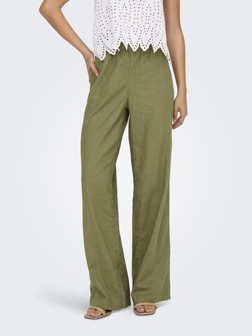 Pantalon 'ONLCaro' ONLY en vert : devant
