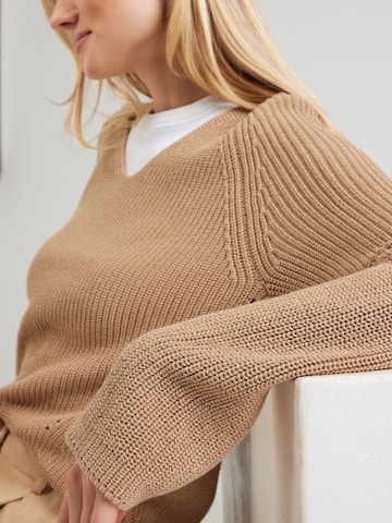 BOSS Sweater 'Fardellina' in Brown