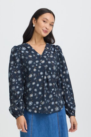 Fransa Bluse in Blau: Vorderseite