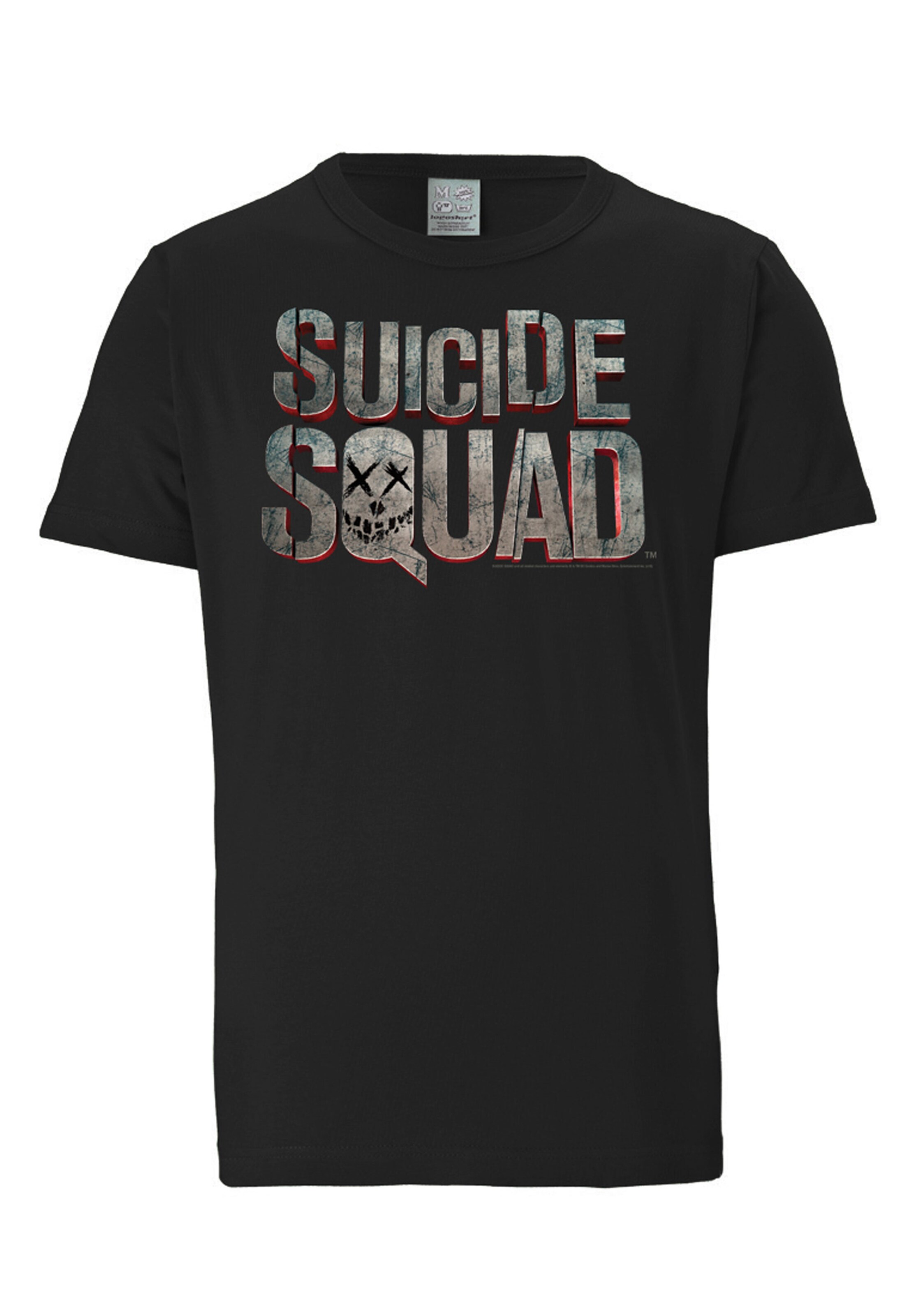 LOGOSHIRT T-Shirt 'Suicide Squad Logo' in Schwarz: Vorderseite
