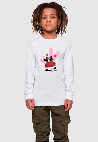 ABSOLUTE CULT Shirt 'Mickey Mouse - Car' in Weiß: predná strana
