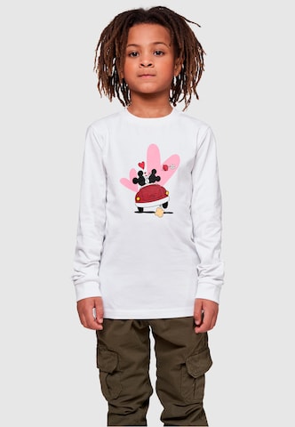 ABSOLUTE CULT Shirt 'Mickey Mouse - Car' in Wit: voorkant