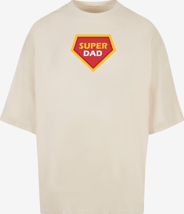 Merchcode T-Shirt 'Fathers Day - Super Dad' in Beige: predná strana