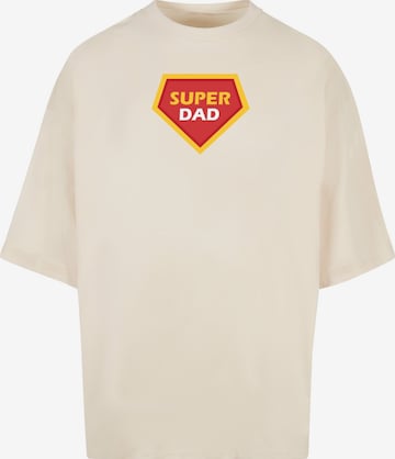Merchcode Shirt 'Fathers Day - Super Dad' in Beige: voorkant