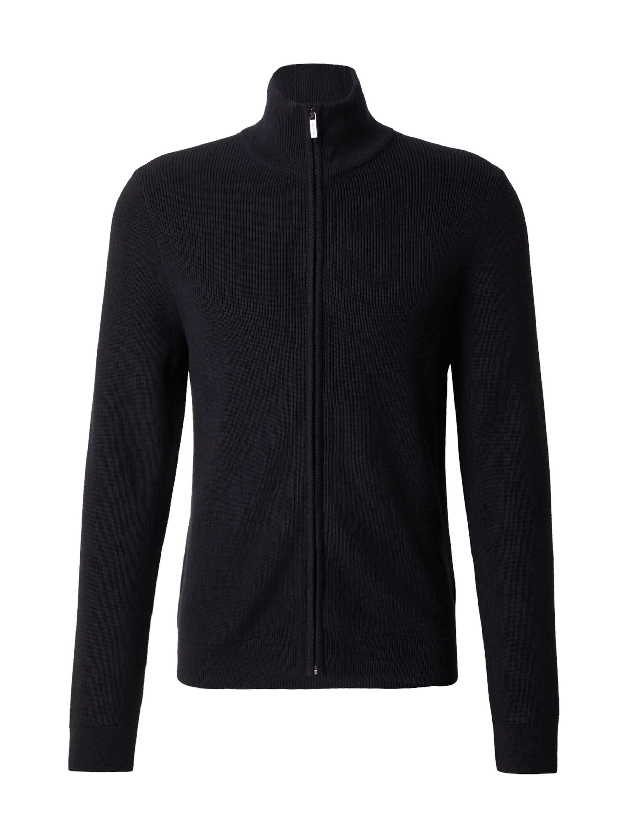 HECHTER PARIS Плетена жилетка в черно: отпред