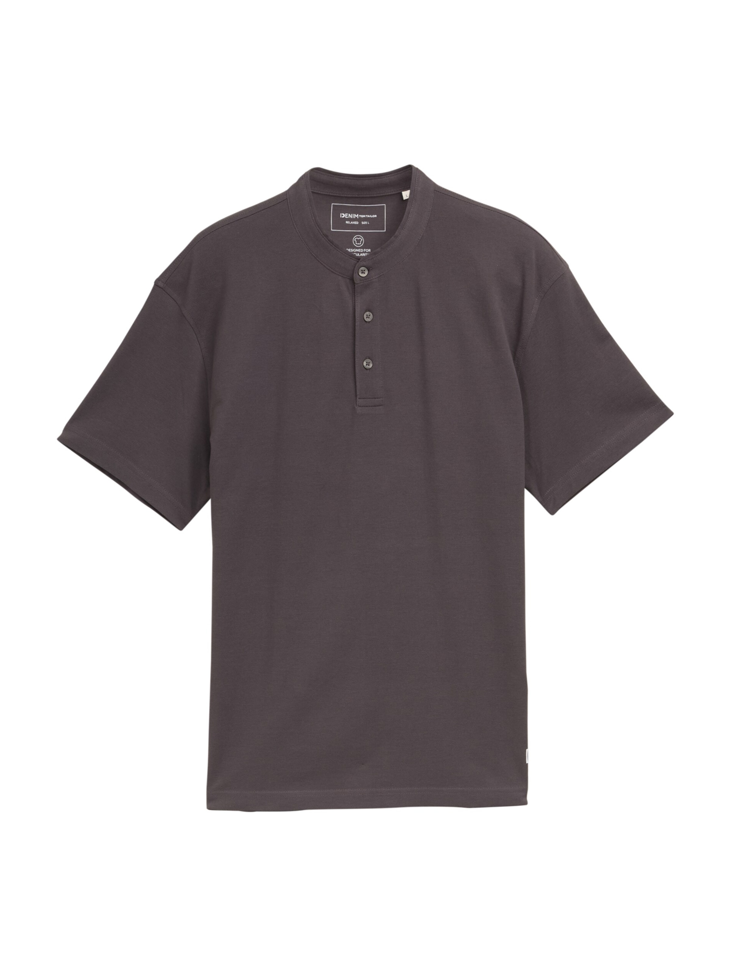 T-Shirt 'Mao' TOM TAILOR DENIM en gris : devant