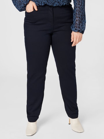 SAMOON Slimfit Broek 'Betty' in Blauw: voorkant