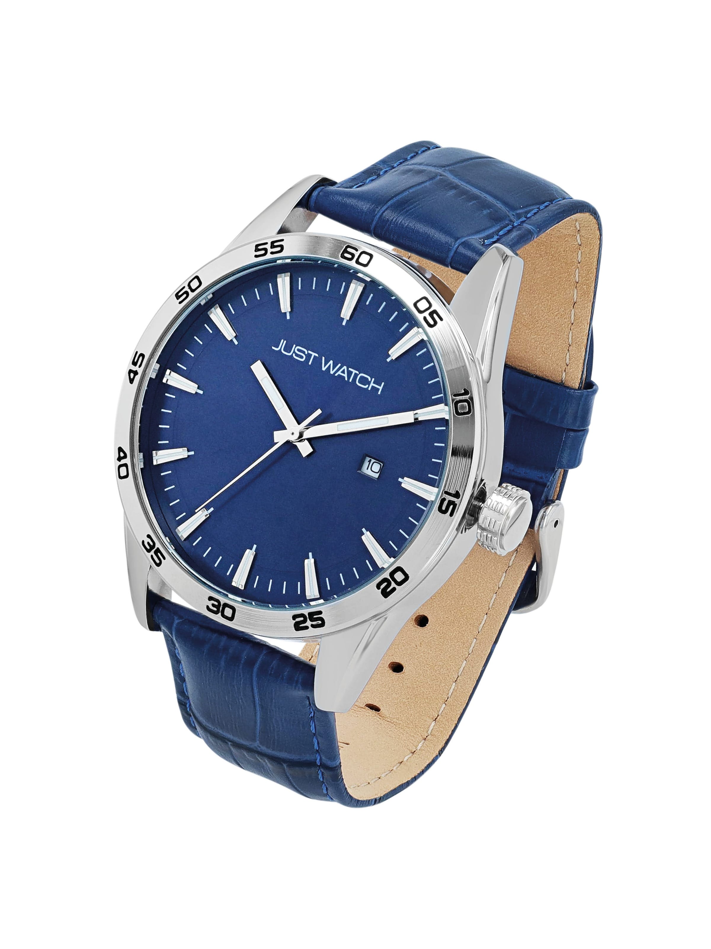 Just Watch Analog Watch 'Datumsanzeige' in Blue: front