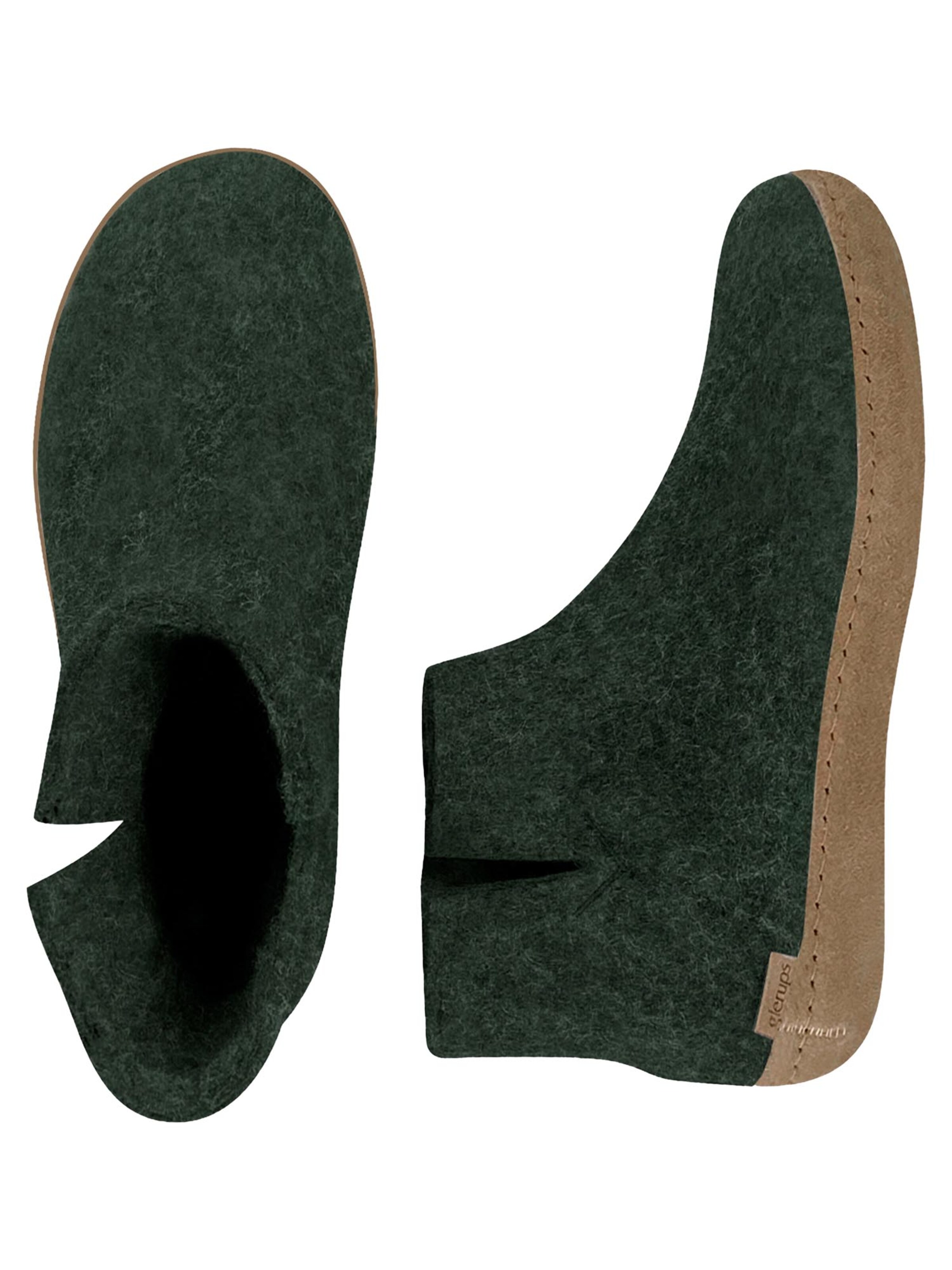 Glerups Slipper 'Ledersohle' in Green