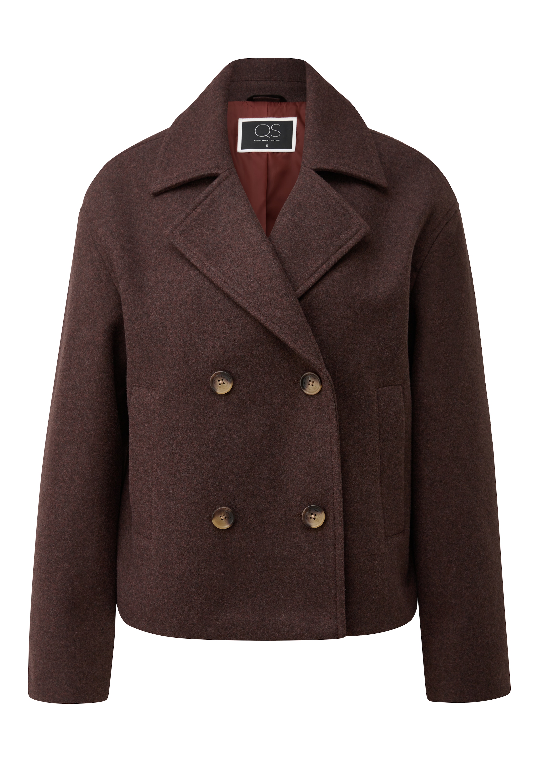 QS - Casaco meia-estação em vermelho: frente