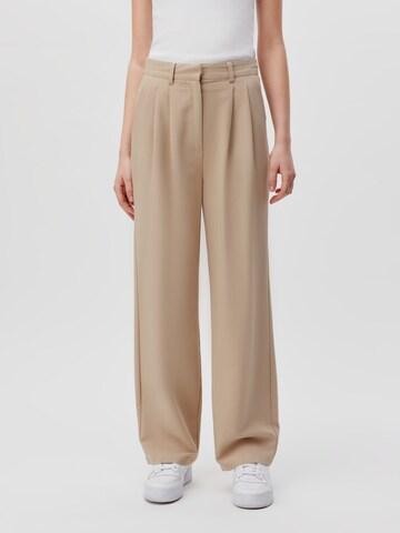 LeGer by Lena Gercke Loose fit Pleat-Front Pants 'Elena' in Beige: front