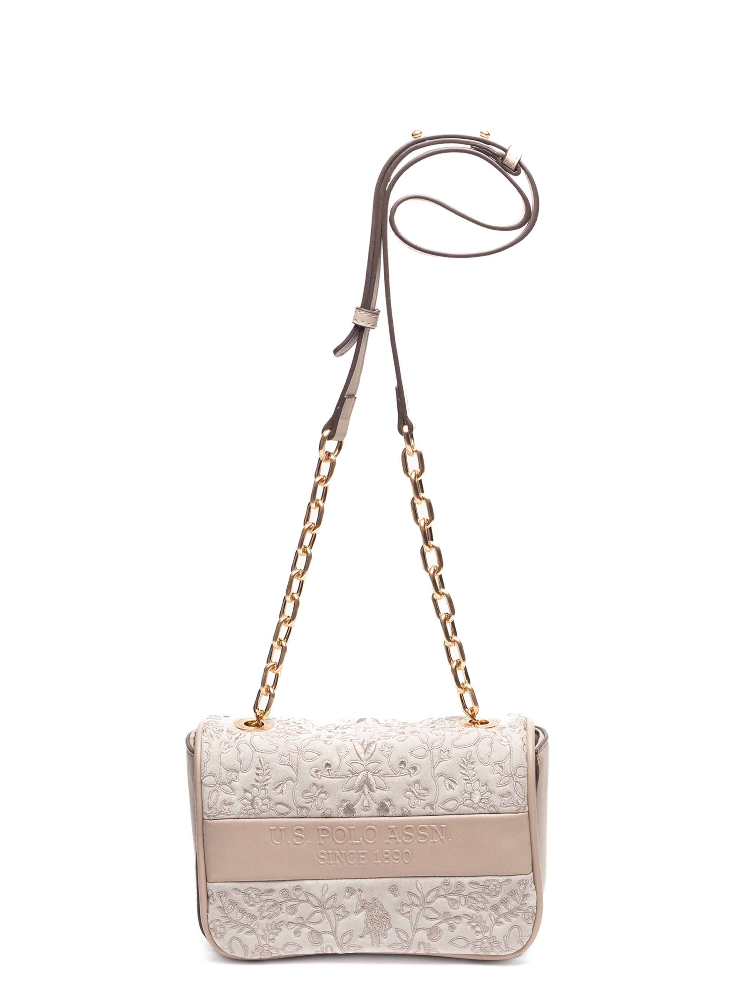 U.S. POLO ASSN. Shoulder Bag in Beige: front