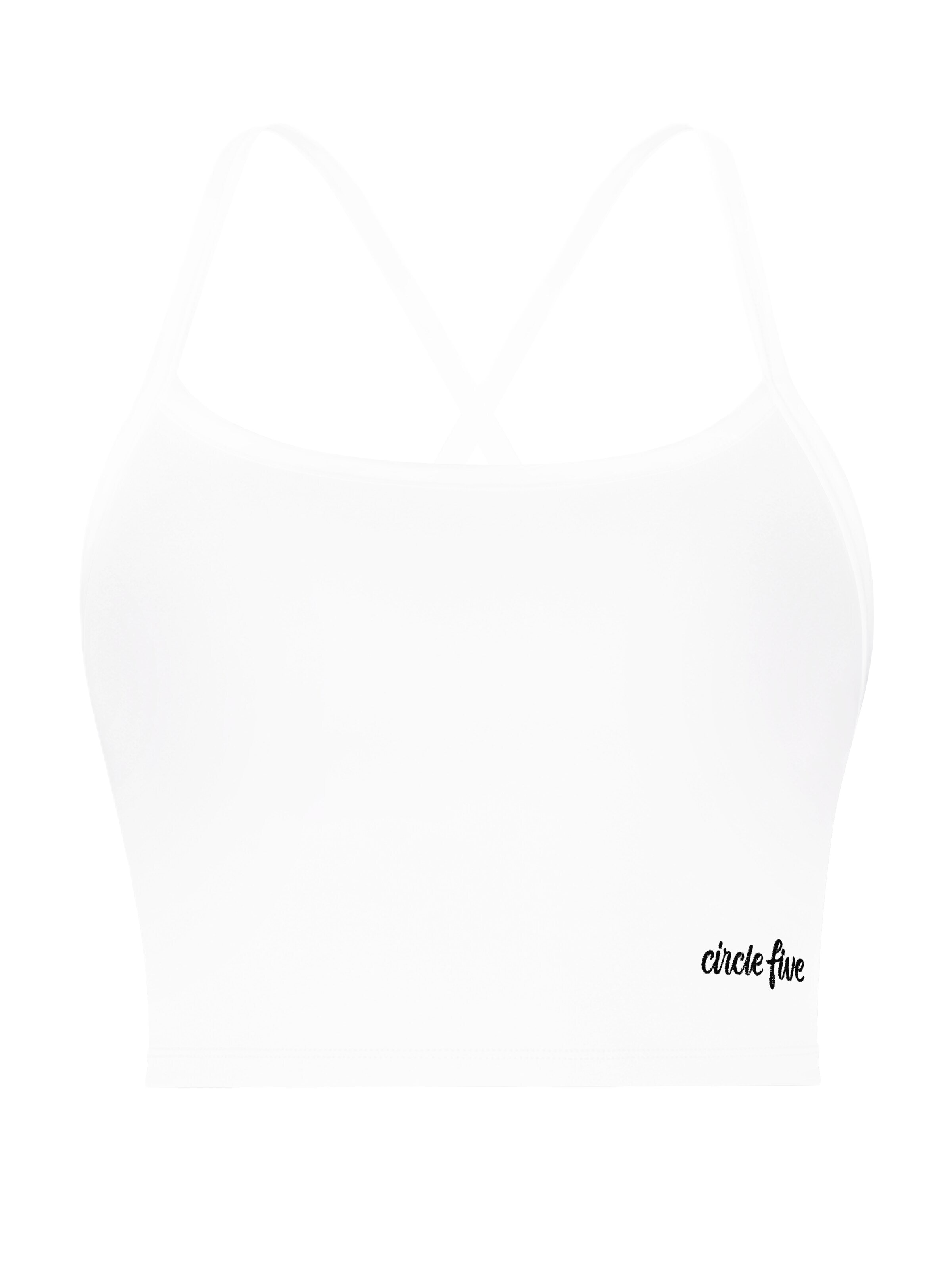 Circle Five Sporttop 'Sporttop Damen | Sport-BH mit integriertem BH & Cups | Fitness, Gym Bra & Yoga Top' in Wit: voorkant