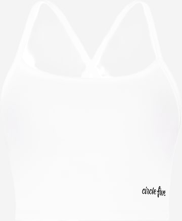 Circle Five Sporttop 'Sporttop Damen | Sport-BH mit integriertem BH & Cups | Fitness, Gym Bra & Yoga Top' in Wit: voorkant