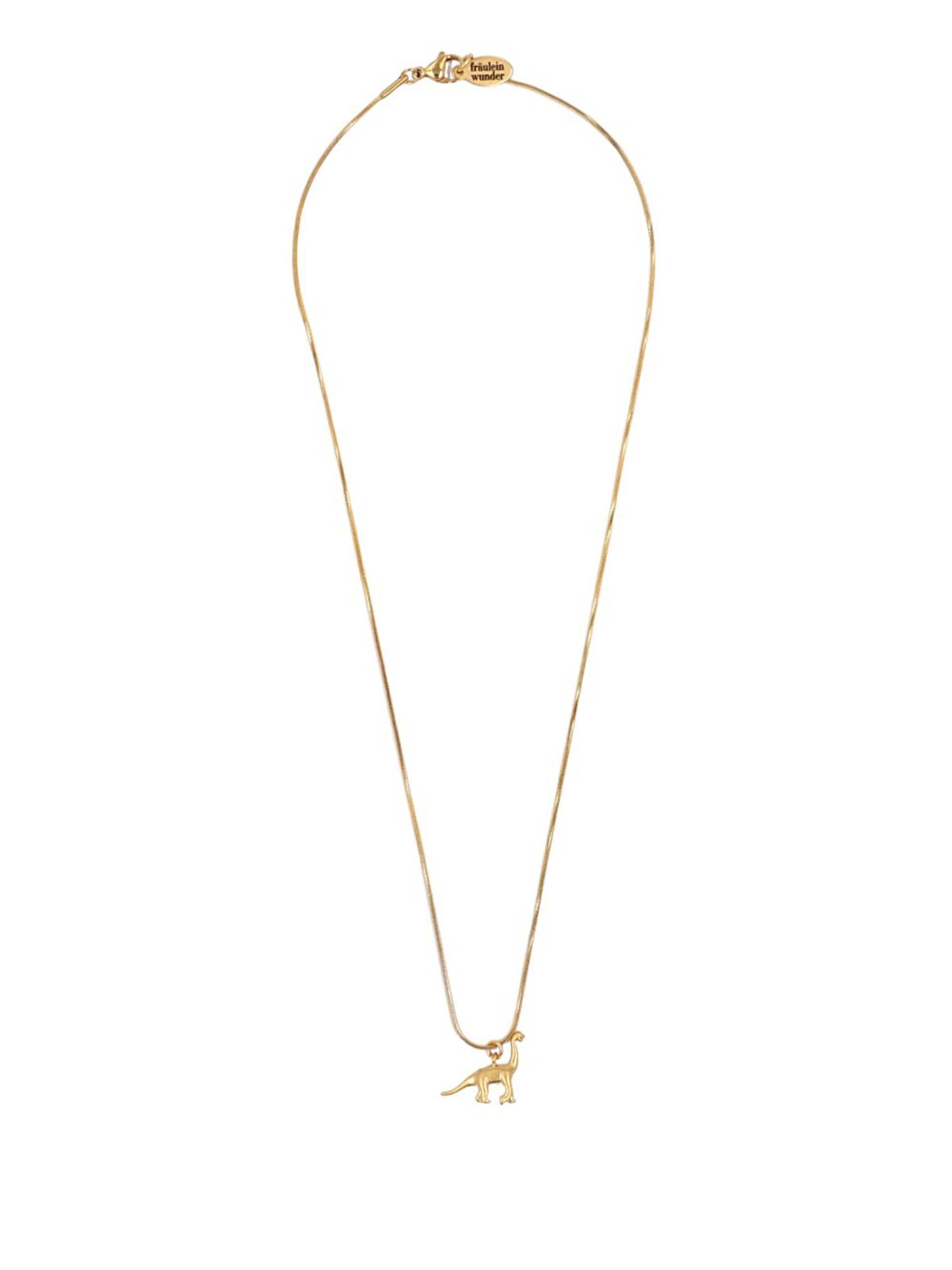 Fräulein Wunder Kette 'Dino Brachiosaurus'‌‌‌‌‌‌‌‌ in Gold: Vorderseite