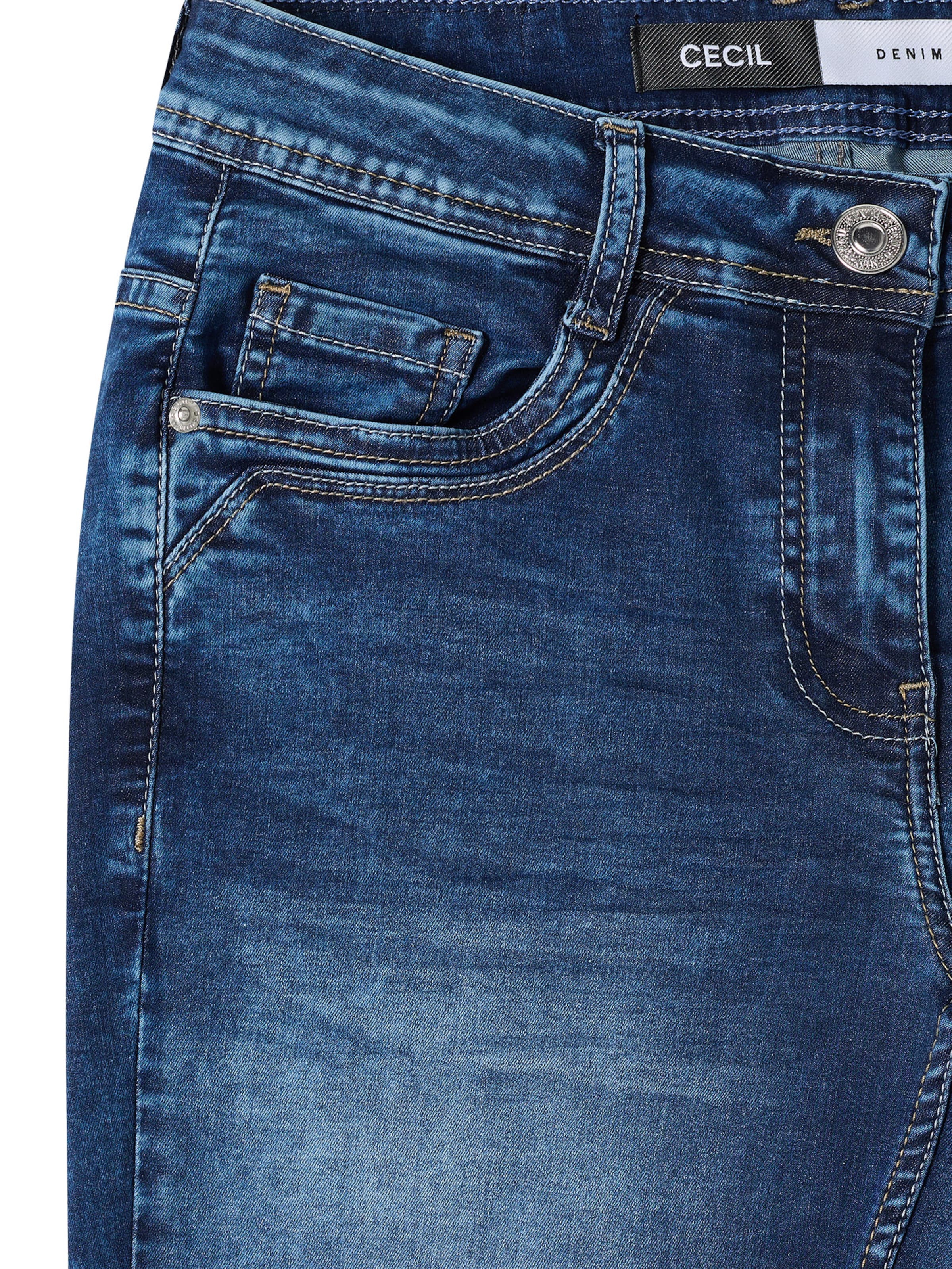 mėlyna CECIL Prigludęs Džinsai 'Scarlett'