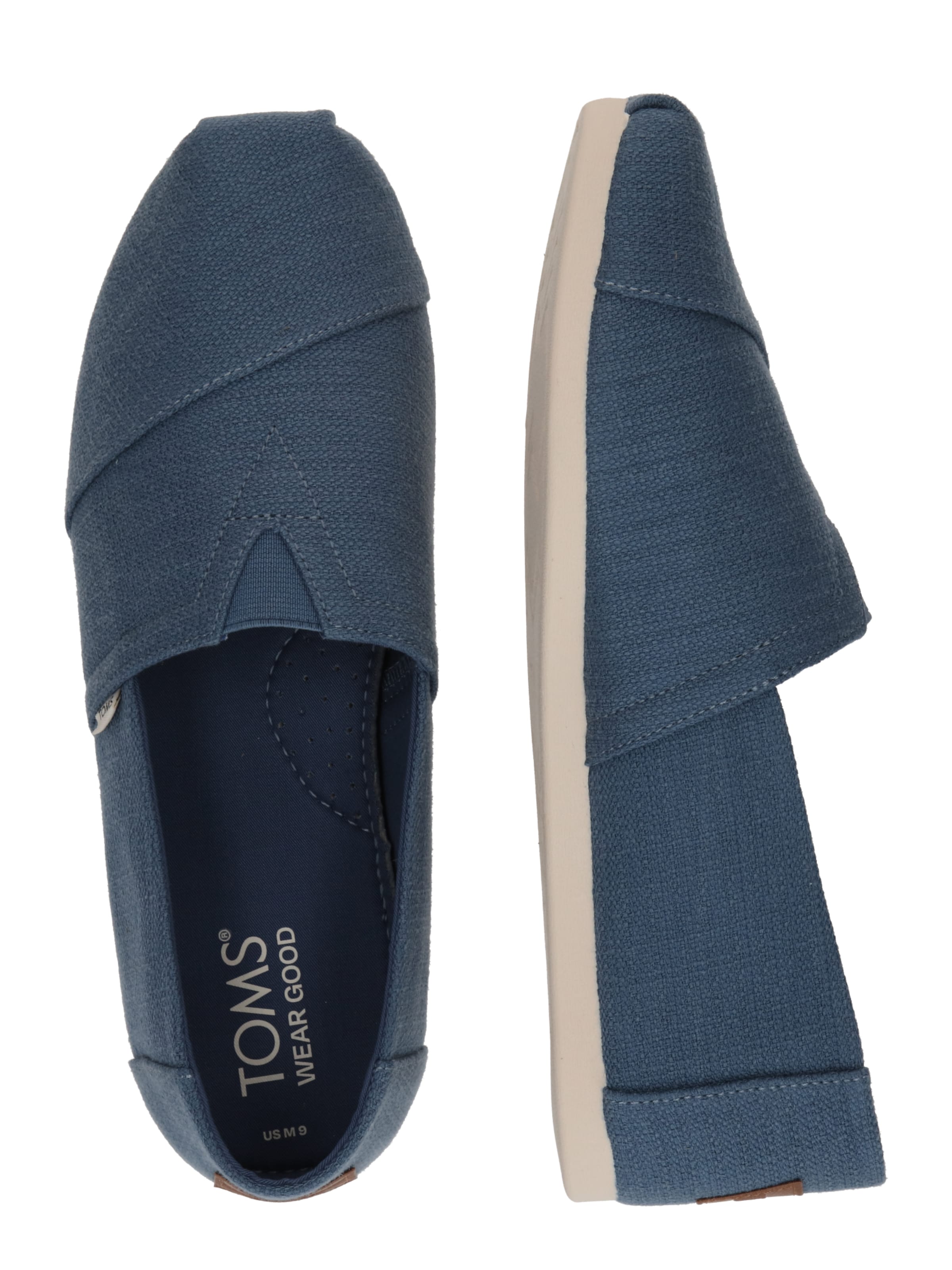 Chaussure basse TOMS en bleu : sur le côté