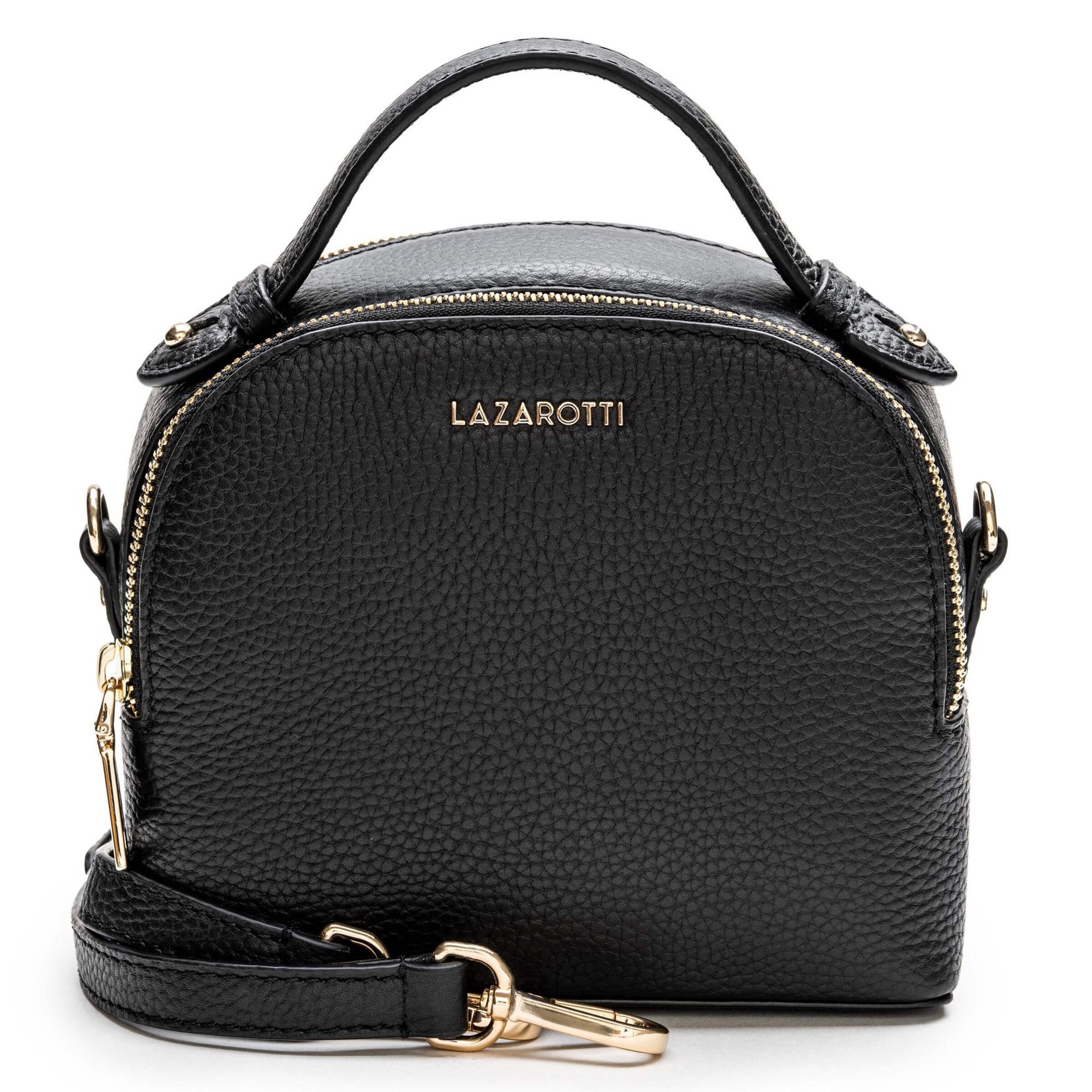Borsa a mano 'Bologna' di Lazarotti in nero: frontale