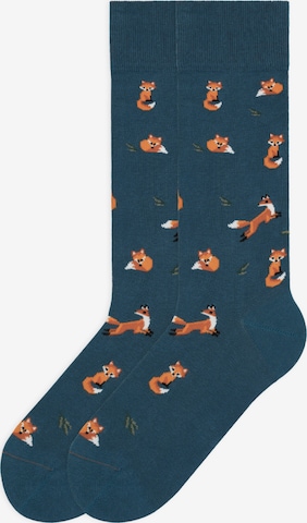 Von Jungfeld Socken 'SEASONAL ICONS' in Blau: Vorderseite