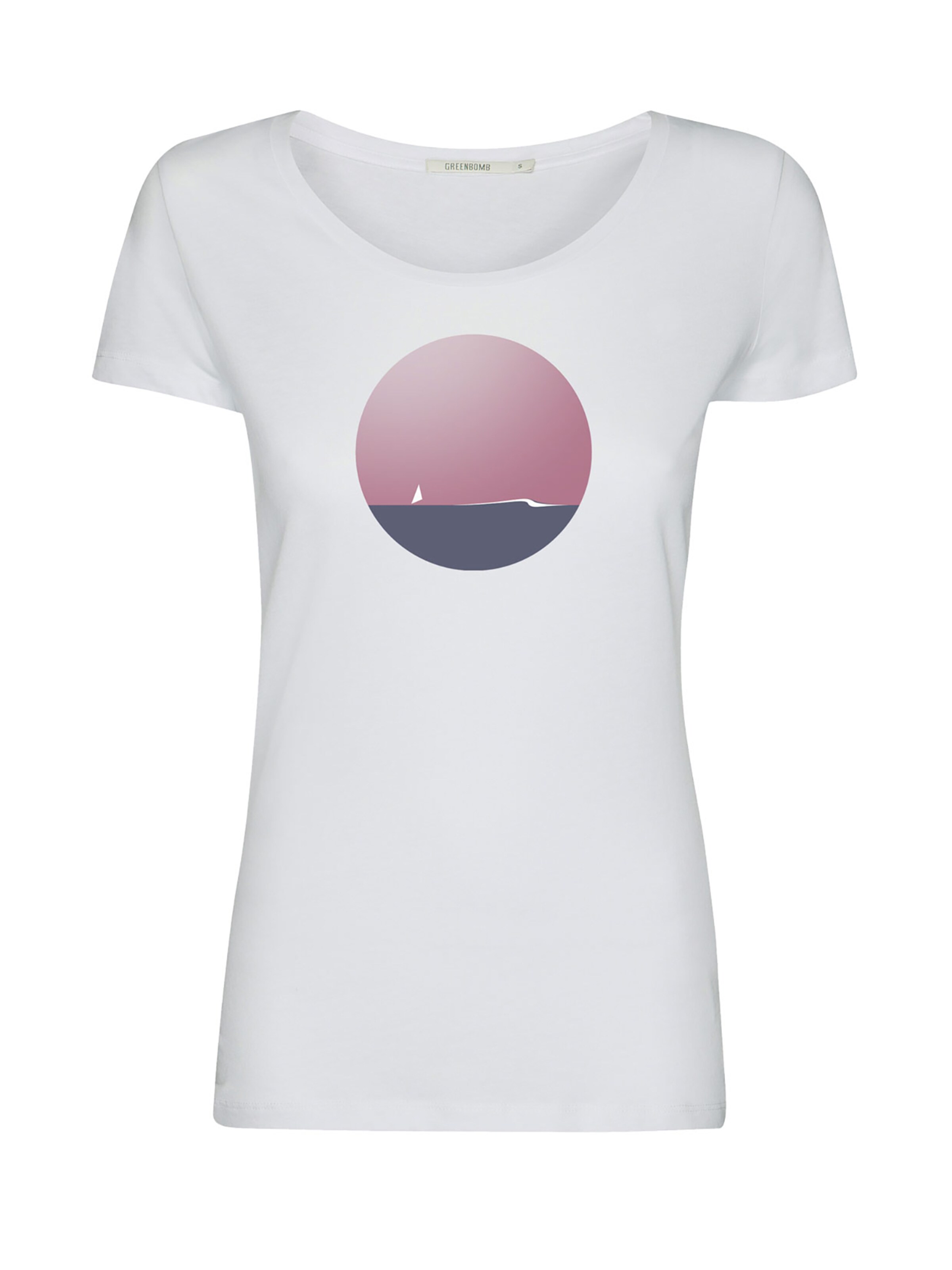 GREENBOMB Shirt 'Nature Lonely Sea' in White: front