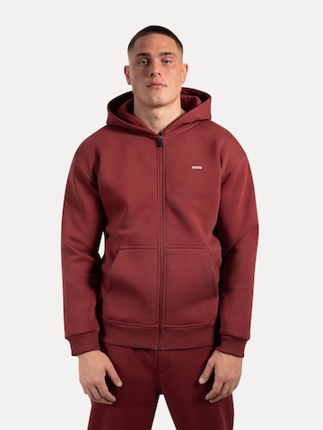 Smilodox Ilyas Basic Zipper Hoodie in Rot: Vorderseite