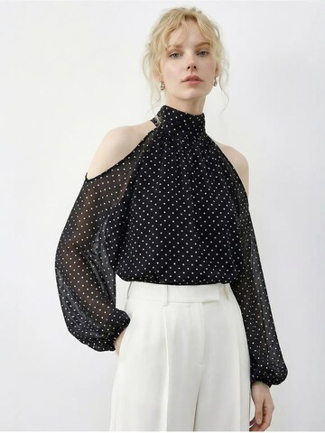 Camicia da donna di Bianco Lucci in nero: frontale