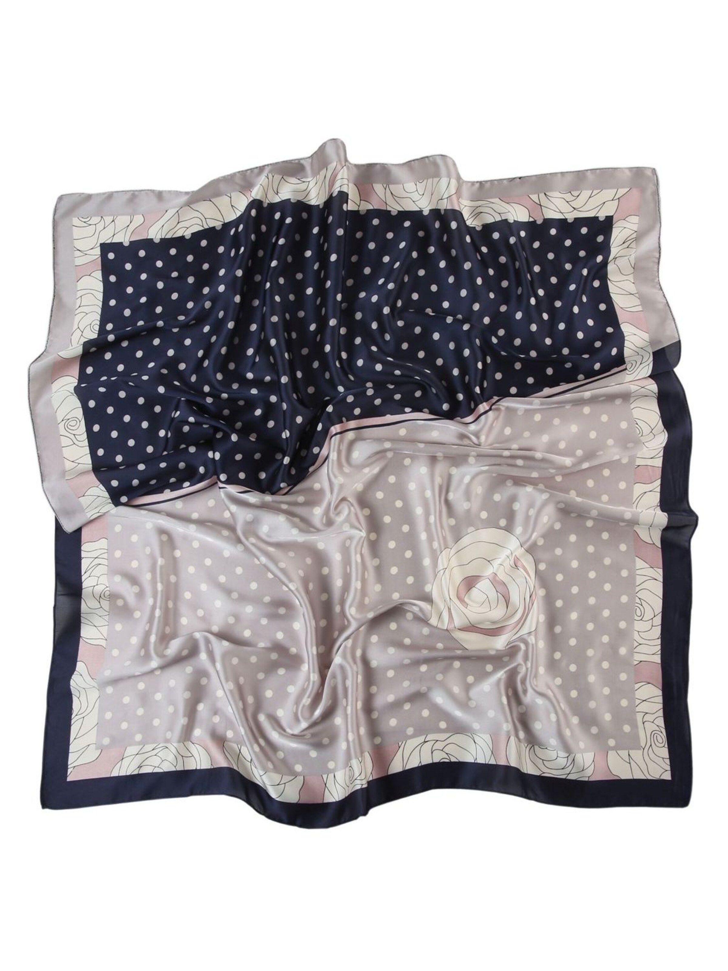 alberto cabale Scarf 'Grand carré de Soie Fewpoint Zoé' in Blue: front