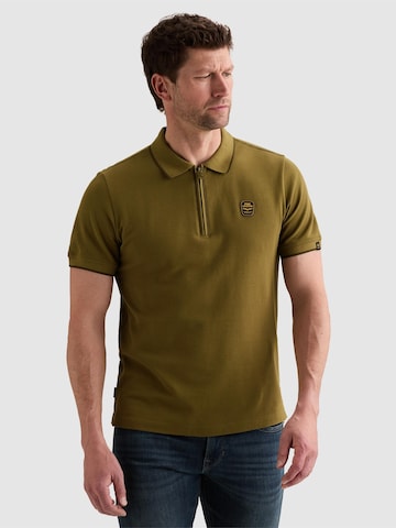 T-Shirt 'PME LEGEND - Polo shirt in piqué with zipper closure' PME Legend en marron : devant