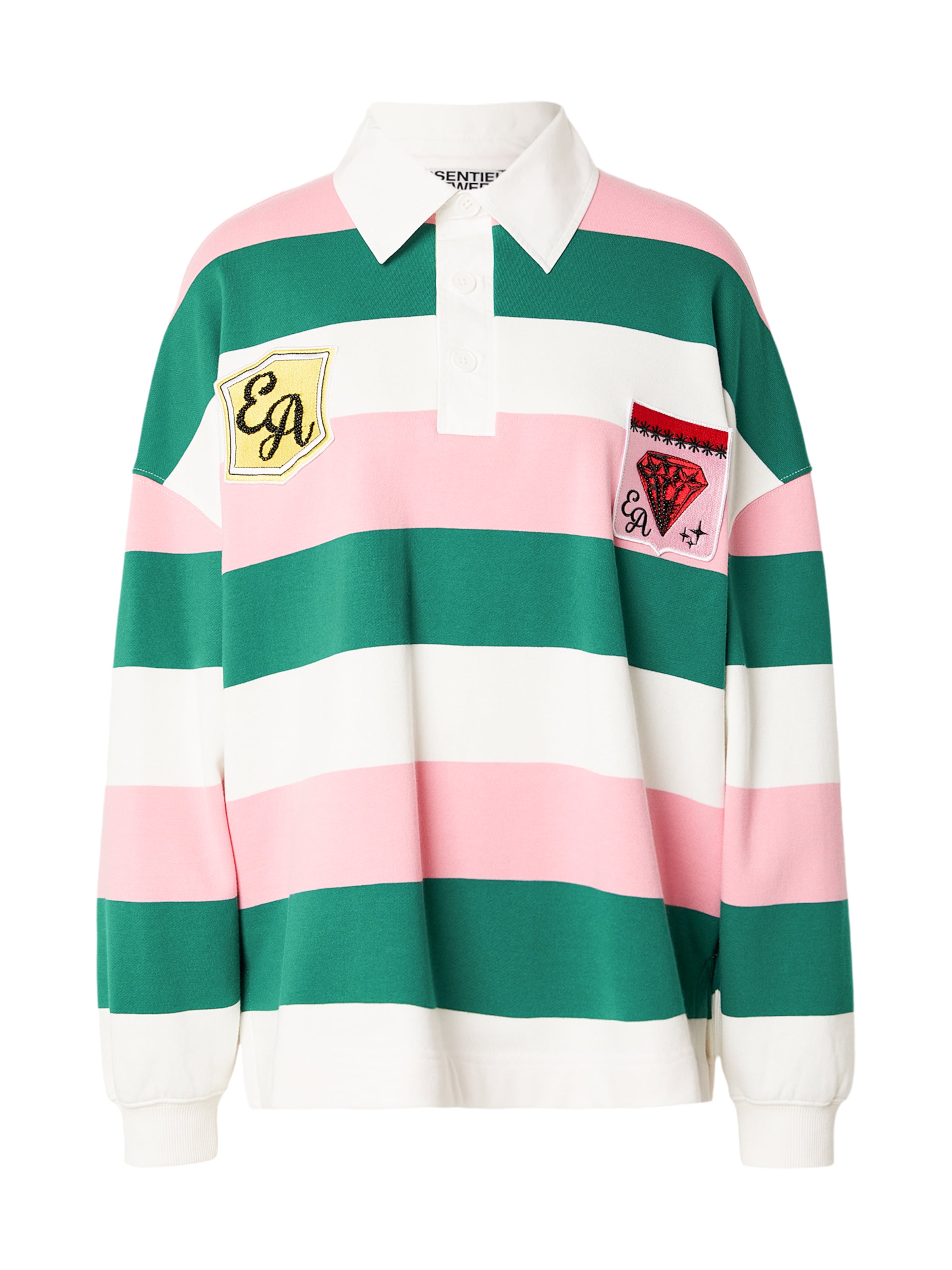 Essentiel AntwerpSweater majica 'Joueur' - zelena boja: prednji dio